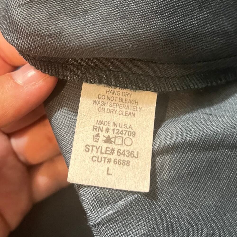 IC by Connie K Jacket Large Blue Linen button front boho back zip lagenlook - Picture 11 of 12